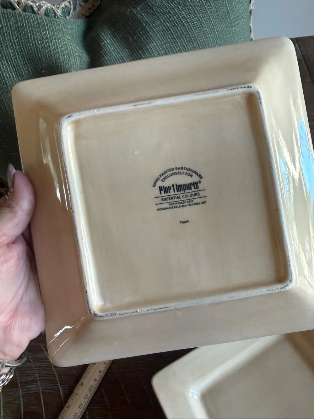 Pier 1 Imports Essential Colours Ivory Square Salad Plates - Set of 2 [2]